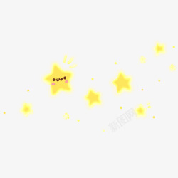可爱星星手绘黄色素材