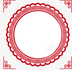 门楣红色中国风门楣花纹高清图片