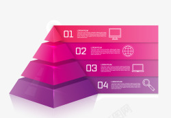 3D不规则标签精美金字塔商务信息图表高清图片