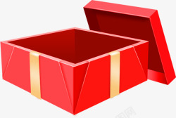 红色电子条码打开的红色包装盒高清图片