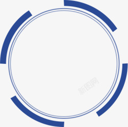 蓝色圆形边框装饰环形素材