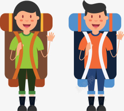 两个旅行中的背包客素材