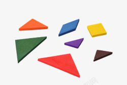 彩色七巧板彩色几何三角高清图片