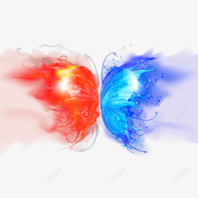 火与冰png免抠素材_88icon https://88icon.com 光效 冰与火的碰撞 动物 弥漫 碰撞 蝴蝶
