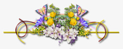 五彩靓丽背景彩色花朵分割线高清图片