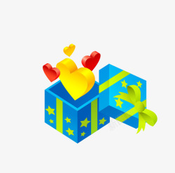 蓝色礼物盒子素材