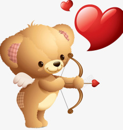 派对小熊小熊爱情天使情人节海报卡通图案高清图片
