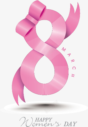 妇女节png免抠素材_88icon https://88icon.com 38节 创意设计 图案 妇女节 数字8 粉红色 线条 背景 节日