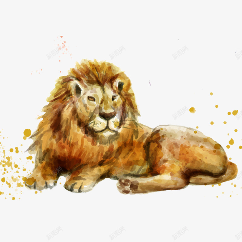 趴着的狮子png免抠素材_88icon https://88icon.com 动物 手绘狮子 水彩狮子 深林之王 狮子 黄色狮子