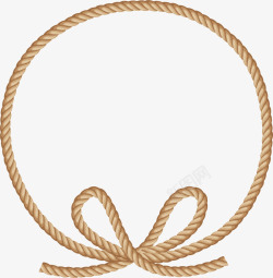 麻绳装饰黄色蝴蝶结绳子圆圈高清图片