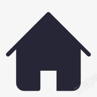 黑色房子卡通黑色AI房子建筑图标图标
