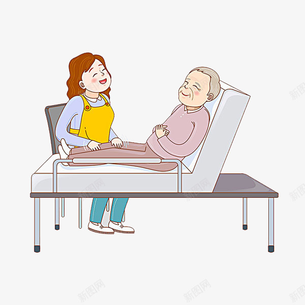 老人看护png免抠素材_88icon https://88icon.com 健康 卡通手绘 按摩 教育 病号服 病床 装饰