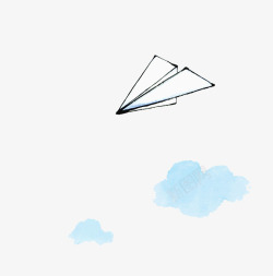 在天空中飞翔的折纸飞机素材