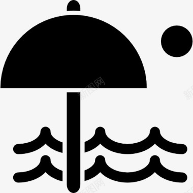 海滩遮阳伞伞的海滩巴西图标图标