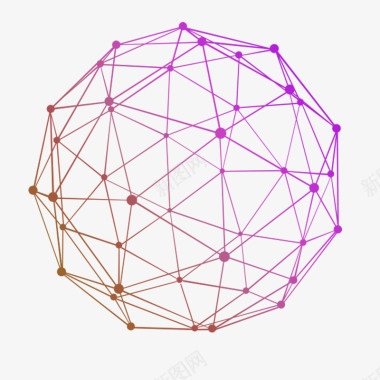 技术紫色渐变曲线网格球体图标图标