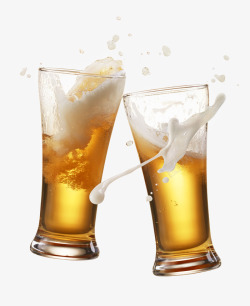 一杯饮料PNG黄色啤酒碰杯高清图片