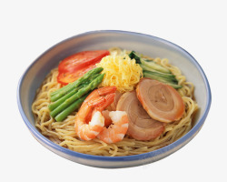 荞麦面韩式海鲜面美食高清图片