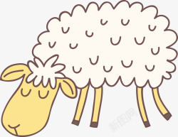 羊品种吃草的卡通山羊高清图片