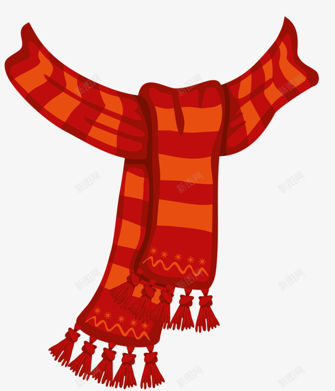红色围巾png免抠素材_88icon https://88icon.com 保暖 冬季 围巾 围脖 手绘 红色