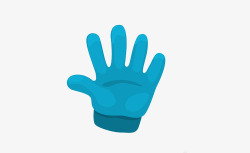 蓝色五指张开的手掌素材
