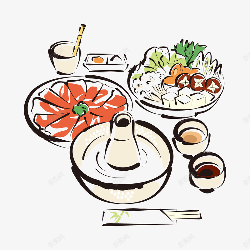 美食png免抠素材_88icon https://88icon.com 手绘 手绘美食 料理 日本料理 火锅 美食