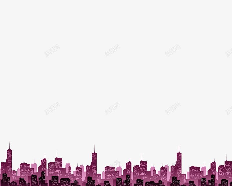 紫色的城市png免抠素材_88icon https://88icon.com 卡通城市 城市 大厦 楼房 紫色