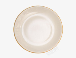 棕色镶边的圆形碟子陶瓷制品实物素材