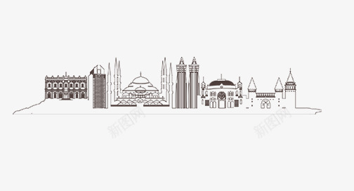黑色线条勾画的建筑物png免抠素材_88icon https://88icon.com 卡通手绘 建筑物 房子 房屋 手绘建筑物 装饰图