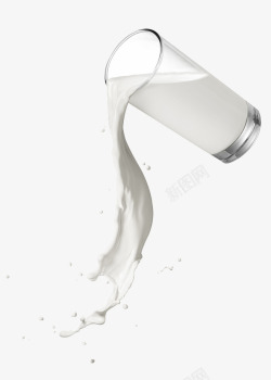 牛奶饮品倾倒出的牛奶高清图片