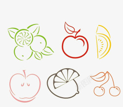 大个苹果图案各种水果简笔画高清图片