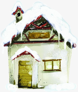 冬日雪天建筑房屋素材