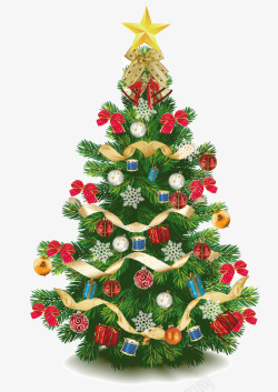 节日彩灯圣诞树装饰高清图片