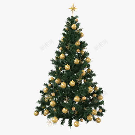 一棵金色装饰的圣诞树psd免抠素材_88icon https://88icon.com 圣诞树 圣诞节 挂饰 礼物 聚会 节日 装饰 金色