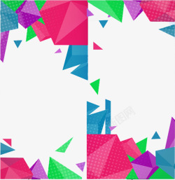 彩色三角碎片边框素材