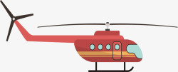 红色卡通直升机矢量图素材