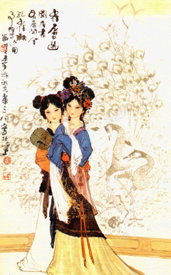 国画美女素材