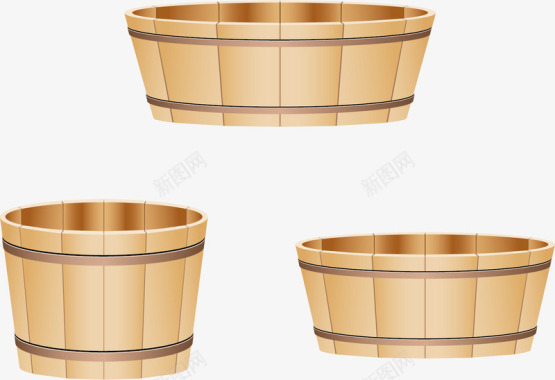 养生足浴木桶木盆图标图标