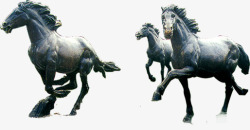 奔跑绘画马匹动物素材