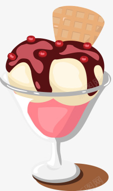 冰沙冷饮酸奶冰淇淋卡通图矢量图图标图标