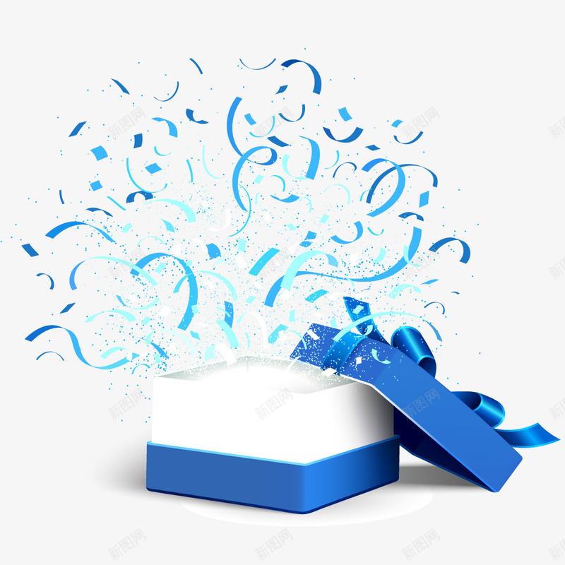 打开的蓝色礼品盒矢量图ai免抠素材_88icon https://88icon.com 打开的礼品盒 礼盒 蓝色盒子 蓝色礼品盒 蓝色礼盒 矢量图