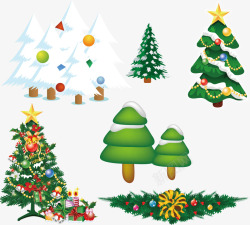 冬日装饰卡通圣诞树高清图片