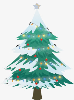 圣诞节发光发光彩灯圣诞树矢量图高清图片