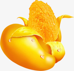 创意合成金黄色的芒果水果素材
