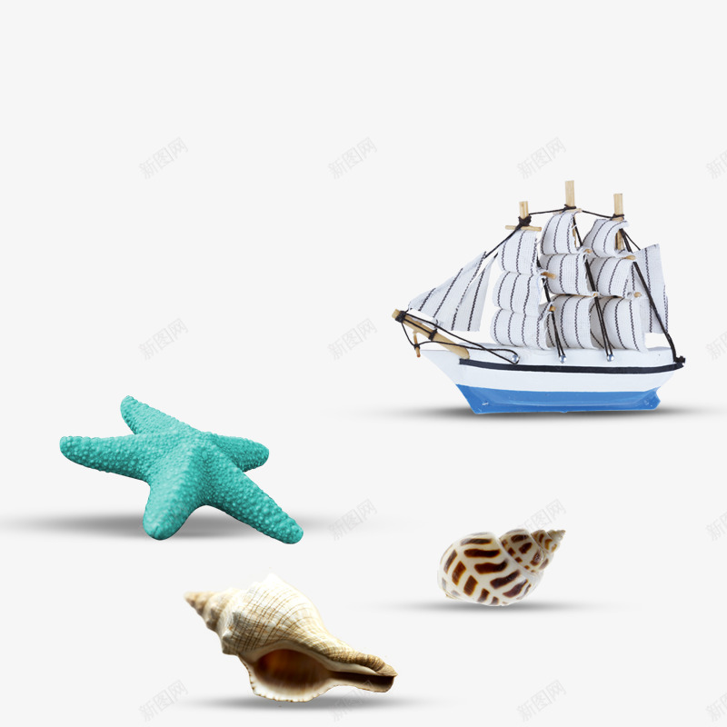 沙滩小玩具png免抠素材_88icon https://88icon.com 帆船玩具模型 沙滩小孩玩具 田螺 蓝色的星星 贝壳