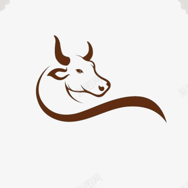 免抠牛卡通公牛logo图标图标