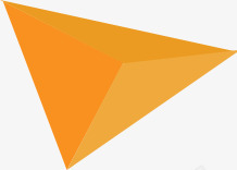 黄色立体三角形素材