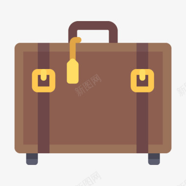 褐色行李箱图标图标