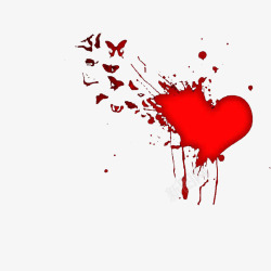滴血的心卡通红色的滴血心碎高清图片