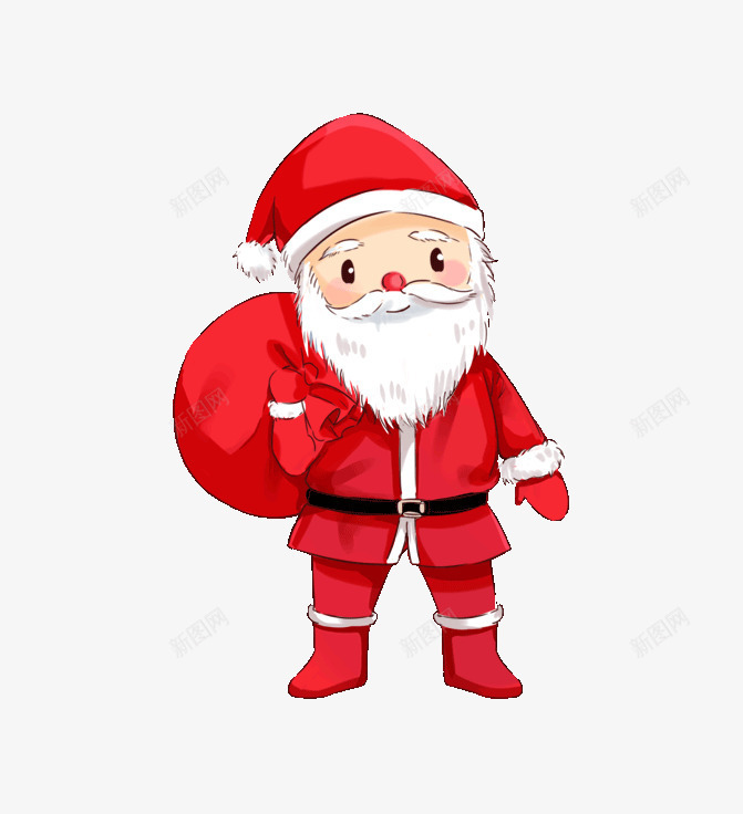 卡通圣诞老人背袋png免抠素材_88icon https://88icon.com 卡通人物图 圣诞老人 圣诞装饰 背包袱的圣诞老人 背袋