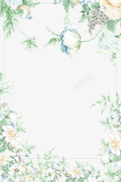 美式田园风田园风手绘花朵边框高清图片